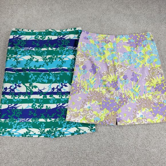 Talbots Womens Skirt 12 Green & Purple Lot of 2 Pencil Straight Stretch Casual - Picture 2 of 16
